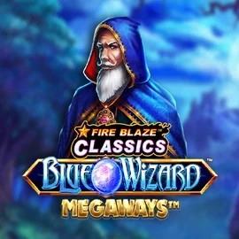Fire Blaze Blue Wizard Megaways by Rarestone Gaming, showcased at spinbara.org.gr – game logo